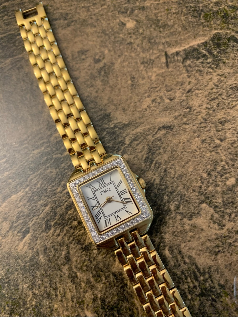 DMQ Women's Gold-Tone Crystal Accent Bracelet Watch